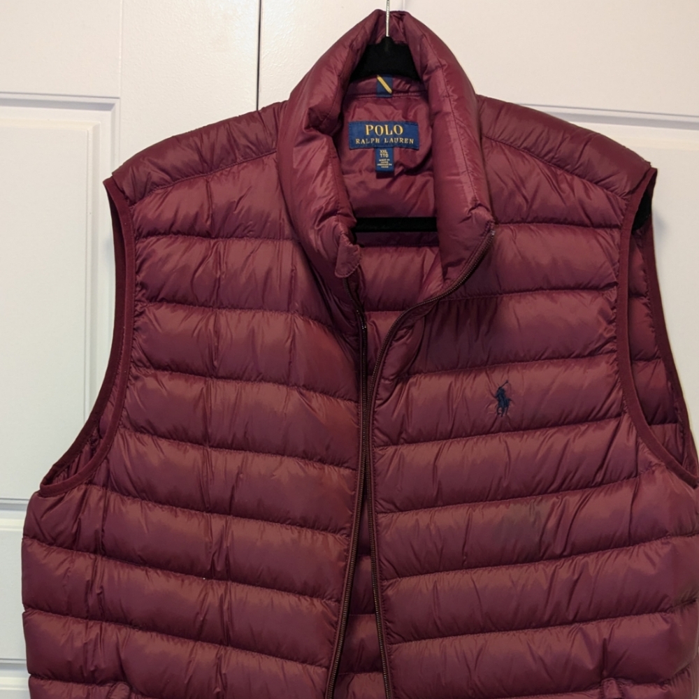 Polo Ralph Lauren Burgundy bubble vest XXL - Picture 2 of 3